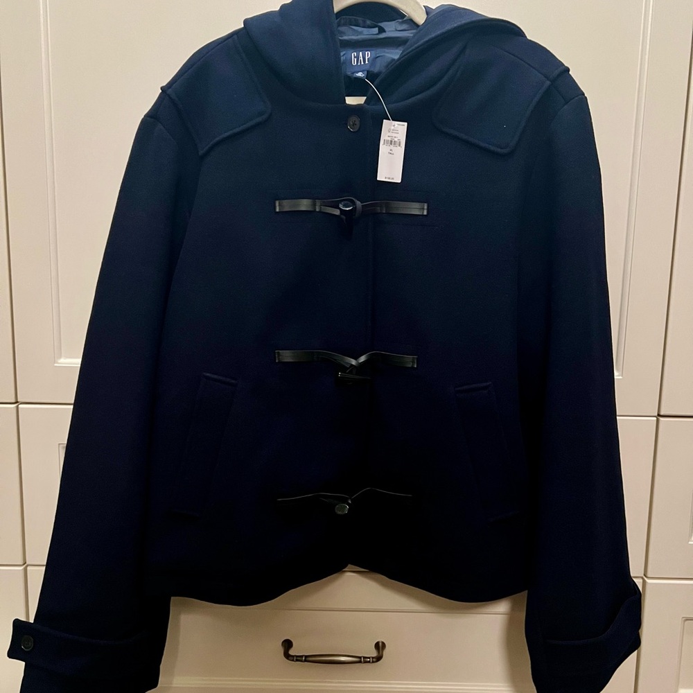 NWT GAP Wool Toggle Coat, XL Tall, Navy
